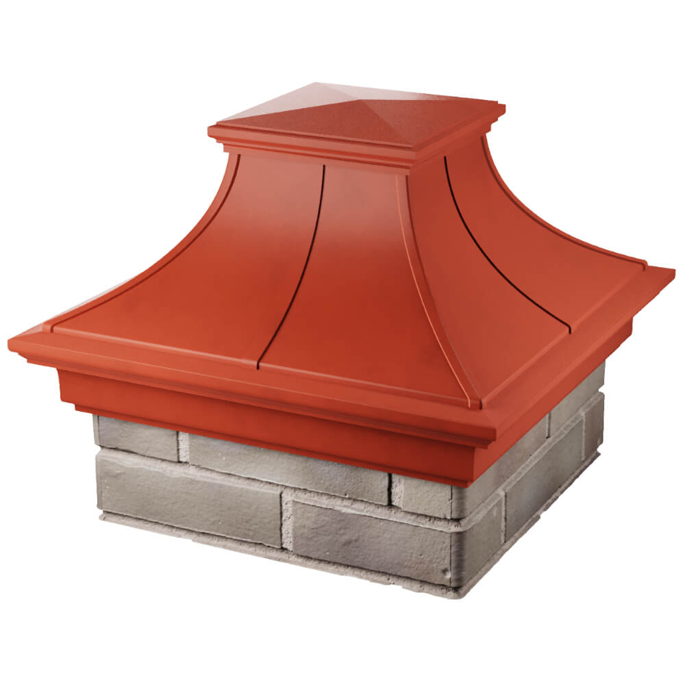 Колпак Zking Монблан Премиум Красный на столб 1.5х1.5 кирпича (385х385мм)