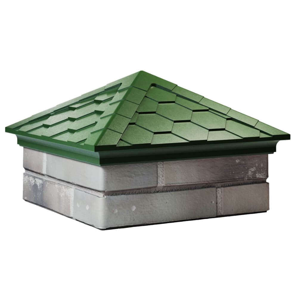 Колпак Zking Эверест Зеленый на столб 1.5х1.5 кирпича (390х390мм)